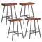 Saddle-Seat Bar Stool 4 Set Counter Height Bar Stools W/ Curved Seat Surface